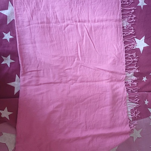 Pink scarf like new, thin large shawl