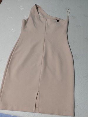 Lynne dress No 42 nude pencil one-shoulder like new
