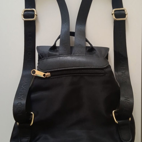 Backpack small women's black like new with gold details
