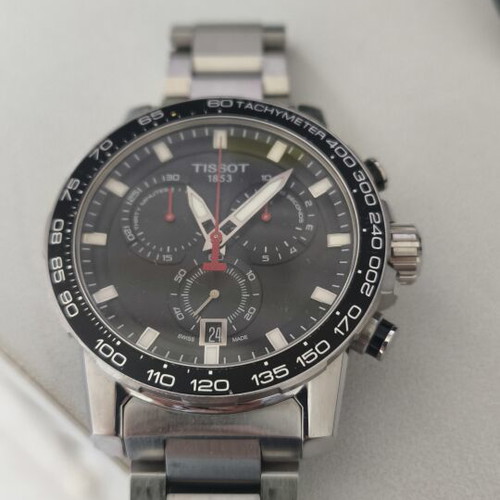 Tissot Supersport Chronograph watch like new, silver, men's