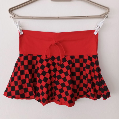 PNK Pink Blue women's set with red and black checkered T-shirt and skirt
