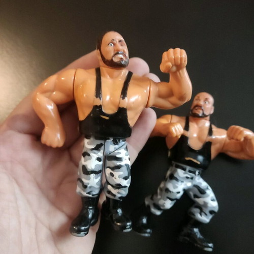 WWF Bushwhackers collectible figures used, pack of 2 with movable parts