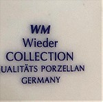  Vintage WM Wieder GERMANY μεγάλη πιατέλα εξαιρετικής πορσελάνης με παράσταση και ασημί ρίγα …Με την σφραγίδα της Αμεταχείριστη! (Vintage WM Wieder GERMANY large plate of excellent porcelain)