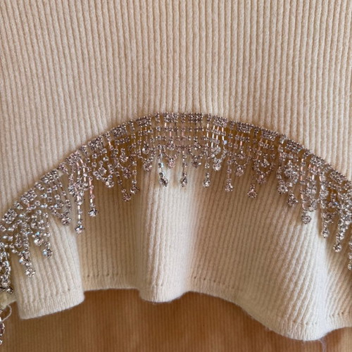 Zara blouse small new, white with diamond detail
