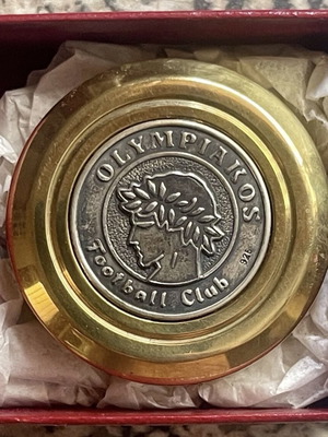 Olympiacos Vintage Souvenir Paperweight 1993 with Box