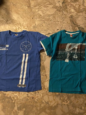 Joyce short-sleeve t-shirt set for boys, like new, blue and turquoise, age 8