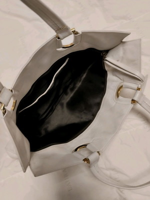 Leather handbag used, white