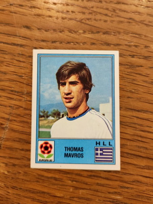 Thomas Mavros Panini sticker used, Greece national team Euro 1980
