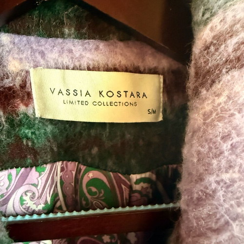 Vassia Kostara coat like new, small medium, purple wool blend