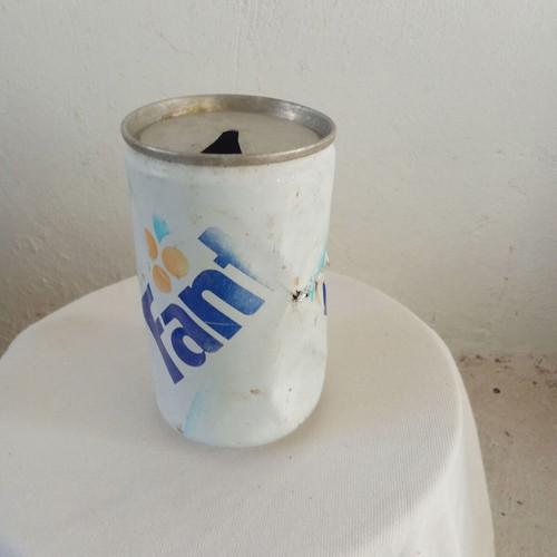 Fanta blue orange soda collectible can 1990s