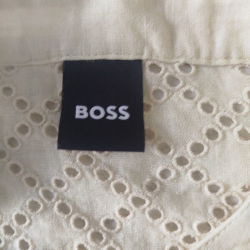 Boss λινό πουκάμισο, απαλό κίτρινο, L / 40 / 12