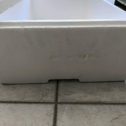 White polystyrene storage cooler new, dimensions 60x39x20