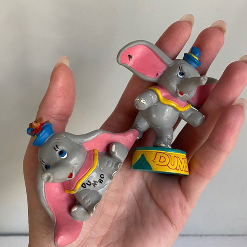Disney Dumbo pvc figure set of 2 used, 1980s Bullyland Germany