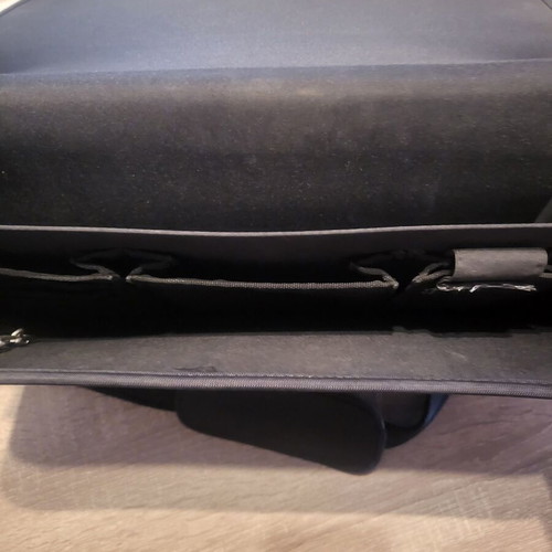 Delsey briefcase like new, black with multiple compartments