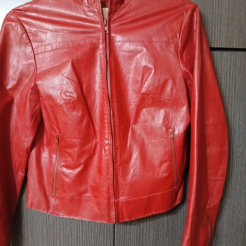 Leather jacket Trafaluc red size 38 like new