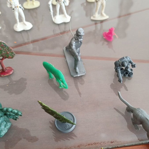 Figures set used, 41 pieces including Spiderman, knights, astronauts, animals