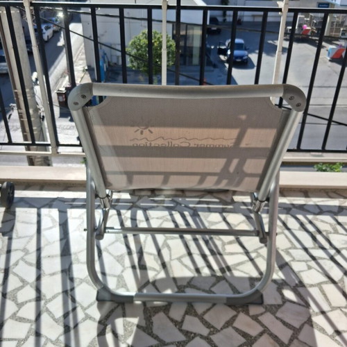 Beach chairs like new, set of 2, aluminum frame, textile seat