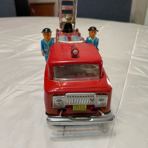Fire truck old tin toy used Chinese made