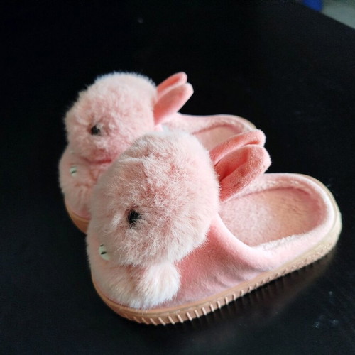 Pink kids slippers bunny size 26-27 like new