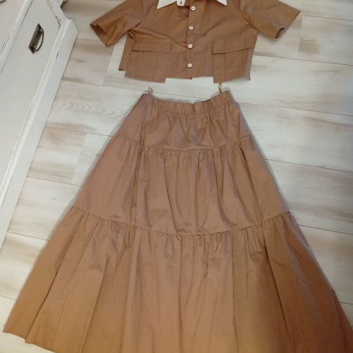 Chrisper elegant set new, small, 100% cotton, beige and brown