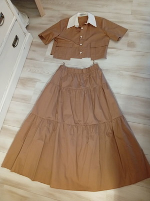Chrisper elegant set new, small, 100% cotton, beige and brown