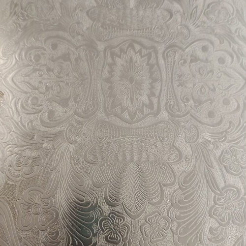 Oval silver-plated serving tray vintage used with engraved decoration