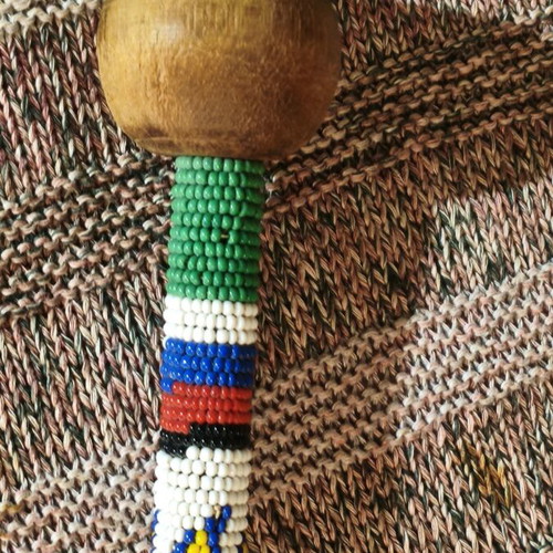Handmade African beaded stick like new, Zulu beaded stick