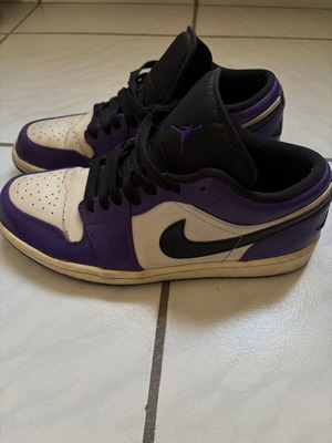 Nike Jordan 1 Low used, black and purple, size 41