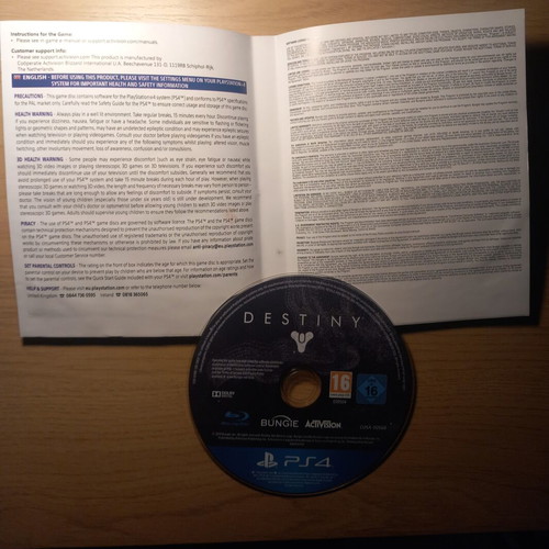 Destiny Vanguard Armour Edition PS4 game used with insert artwork