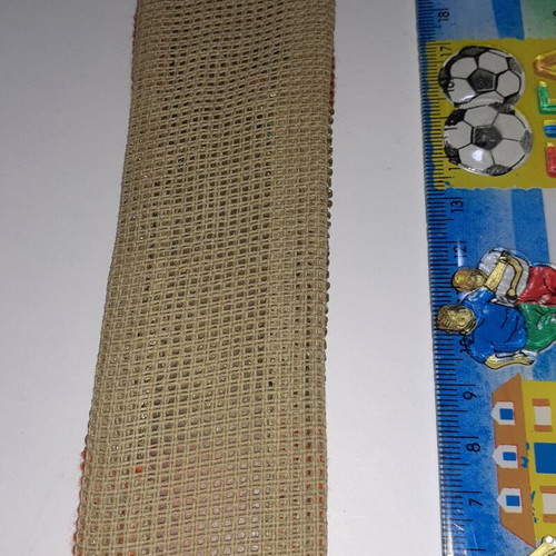 Handmade bookmark with dark orange, light gold and dark red colors