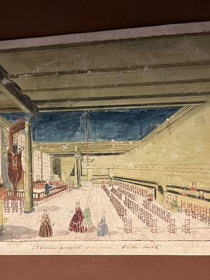 Old painting used, 18th century with detail and precision
