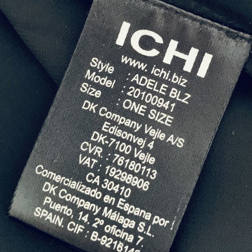 ICHI Black Transparent Shirt One Size New