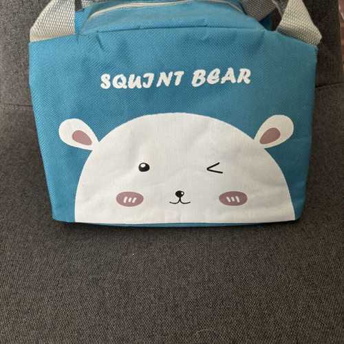 Lunch bag new, light blue with animal design and thermal insulation