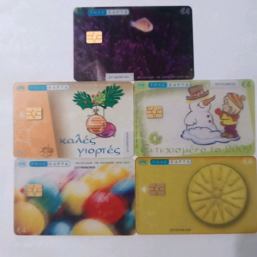 Set of 5 transparent phone cards 08'-09' like new, open flawless
