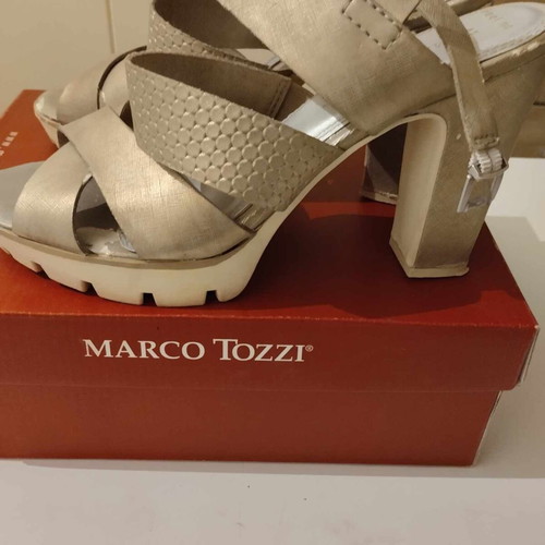 Marco Tozzi sandals used, size 41, beige gold color