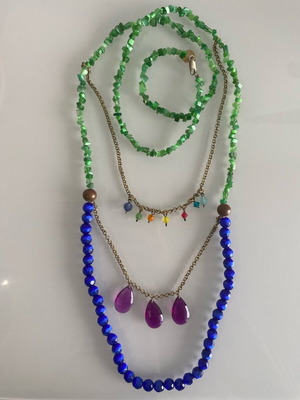 Vintage necklace handmade, used, colorful