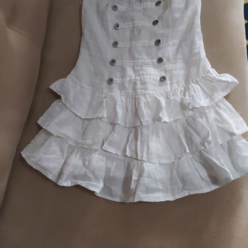 Miss Envy Linen Strapless Blouse new, size Small, white