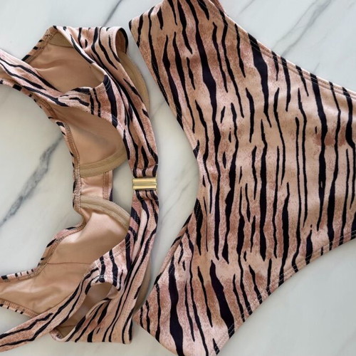 Faithfull the Brand swimsuit beige and black, like new, Small and X Small