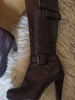 DKNYC leather boots brown like new, 9 cm heel