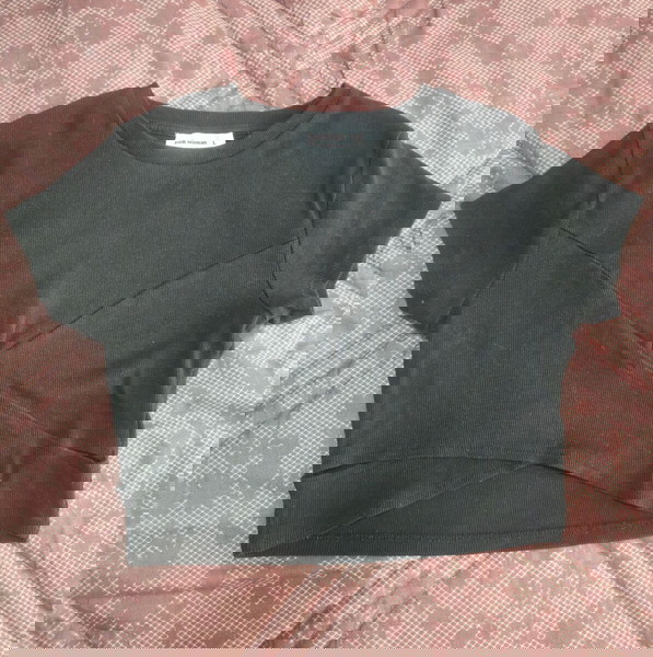 Pink Woman μαυρο crop top μπλουζάκι