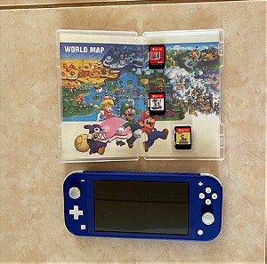 Nintendo Switch Lite Blue Κονσόλα μαζί με 3 παιχνίδια super mario!