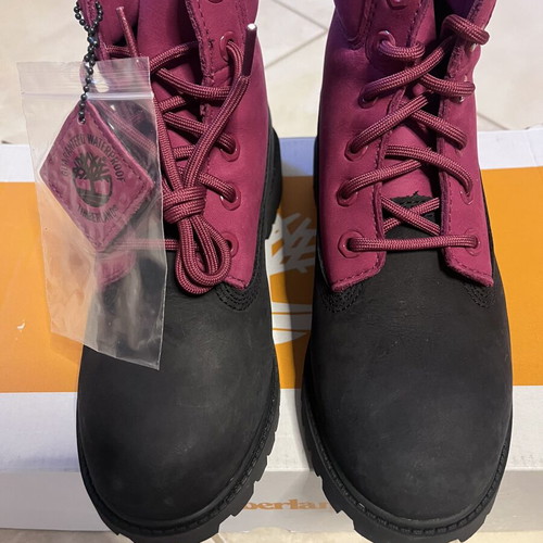 Timberland boots size 40, black and red
