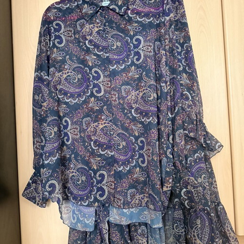 Ciel Concept shirt skirt and ribbon set like new, blue and purple