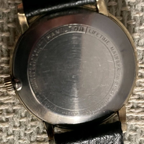 Hamilton vintage winding watch used, 1960s, gold tone
