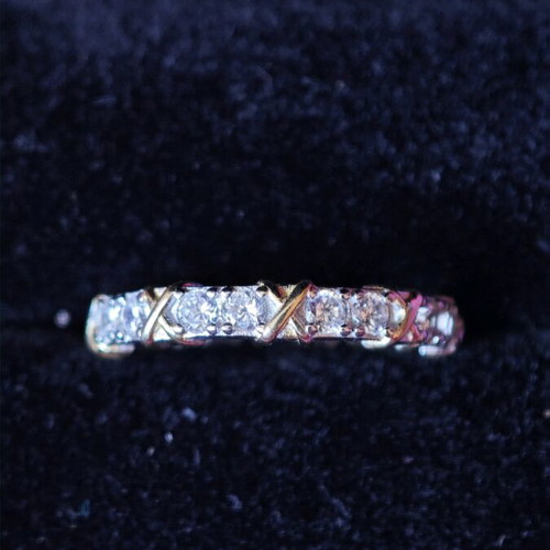 925 Silver Ring new, size 16.5, gold and silver