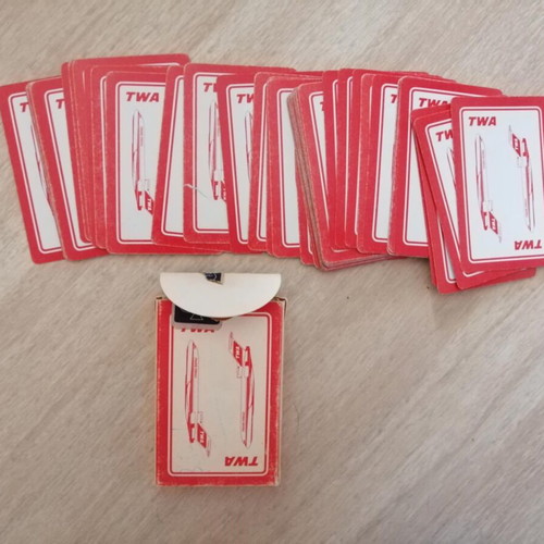 Vintage TWA Playing Cards used, 1980s collectible deck