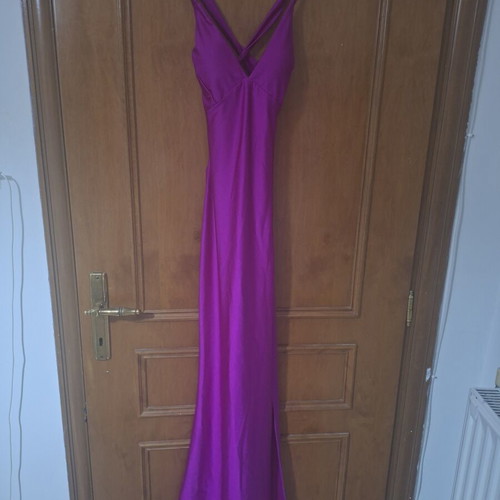 Women's Magenta Evening Dress One Size with Cups and Front Slit