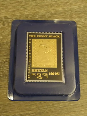The Penny Black 1996 commemorative stamp with 22-carat gold leaf new