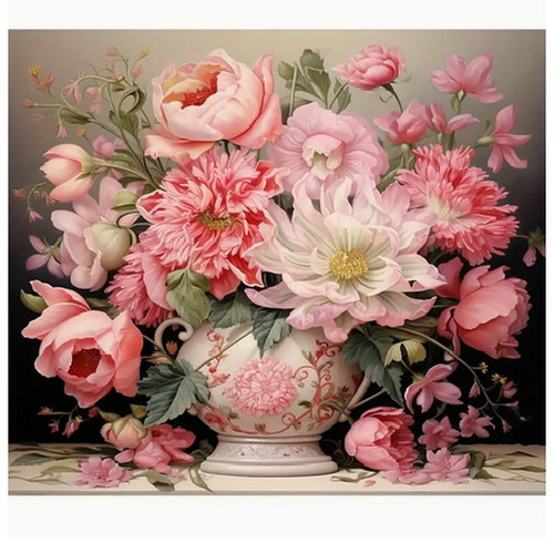 Diamond embroidery pink flowers new kit for crafting