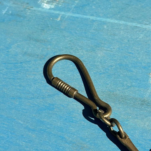 Vintage bronze anchor keychain used, nautical collectible 4.5 cm